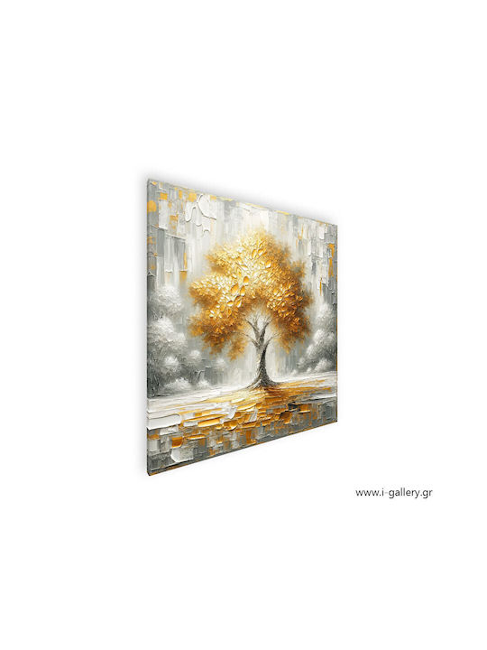 Πίνακας Ζωγραφικής Καμβά Gold Tree In Heaven 90x90 Cm