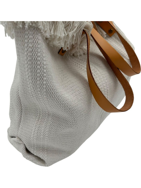 Irene Vilou Fabric Beach Bag Ecru