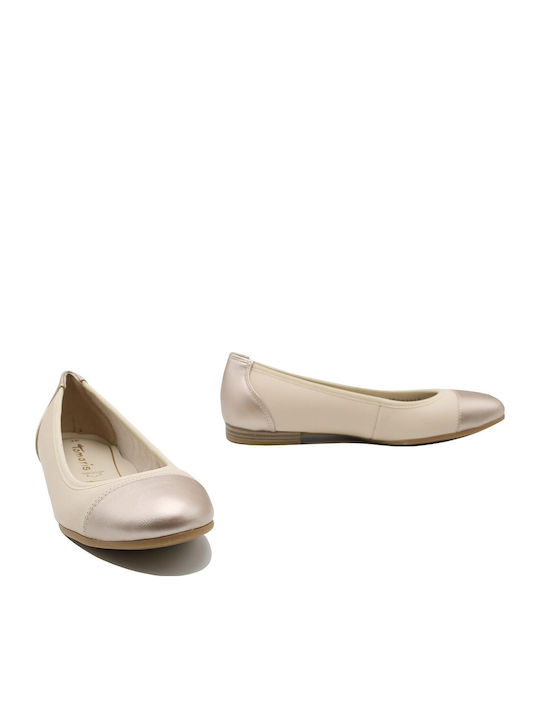 Leather Ballerinas Beige