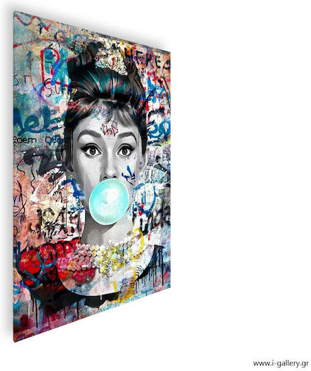 Canvas Painting Blue Bubble Gum 60x90 Cm