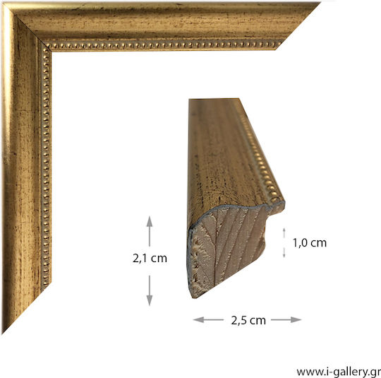 I-gallery Rama Foto Cu Cadru Auriu Din Lemn 20x30 I-gallery Rama Foto Cu Cadru Auriu Din Lemn 20x30
