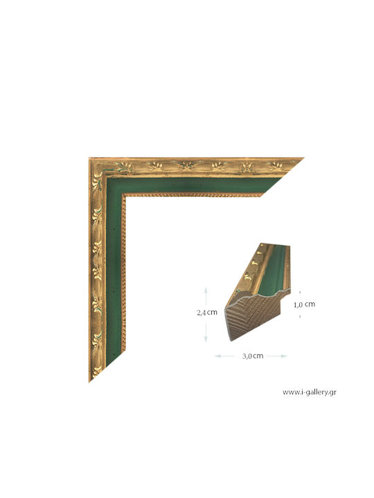 I-gallery Wooden Photo Frame with Gold Frame 174-05