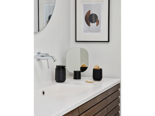 Zone Denmark Tabletop Makeup Mirror Cement Base 20x6x26.5 Time Black