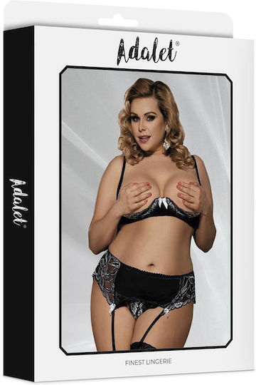 Adalet Lingerie Ilia Set Open Bra Garter Belt Thong