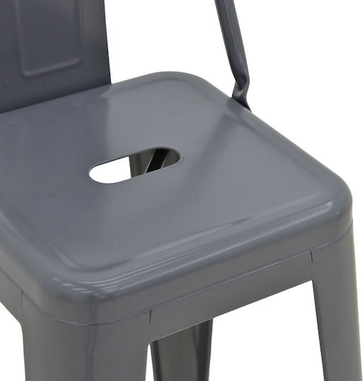 Stool Bar with Backrest Metallic Utopia Utopia Anthracite Shade 42x42x86cm