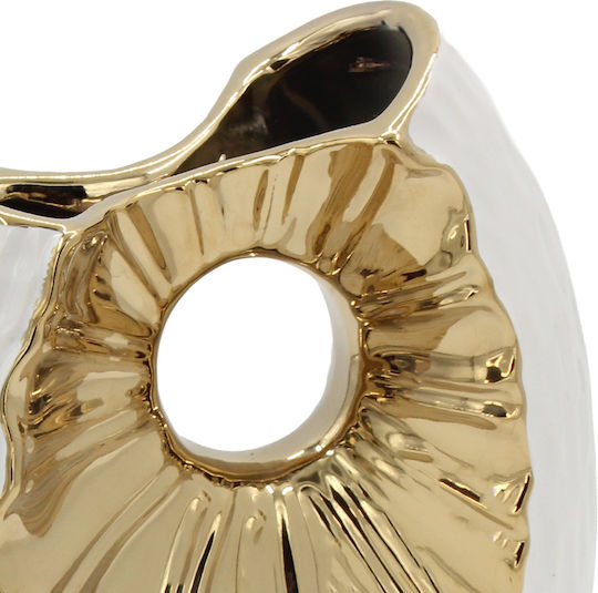 Keskor Βάζο Κεραμικό Λευκό 14x8xΥ21cm