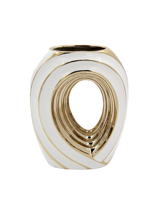 Keskor Decorative Vase White 17x7x22cm