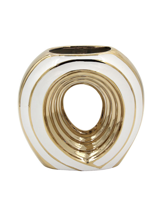 Keskor Decorative Vase White 18x8x20cm