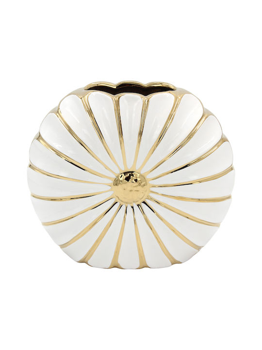 Keskor Decorative Vase White 17x8x19cm