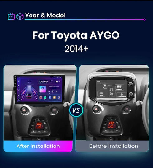 Ηχοσύστημα Αυτοκινήτου για Toyota Aygo 2014 (Bluetooth/USB/WiFi/GPS/Apple-Carplay/Android-Auto) με Οθόνη Αφής 9"