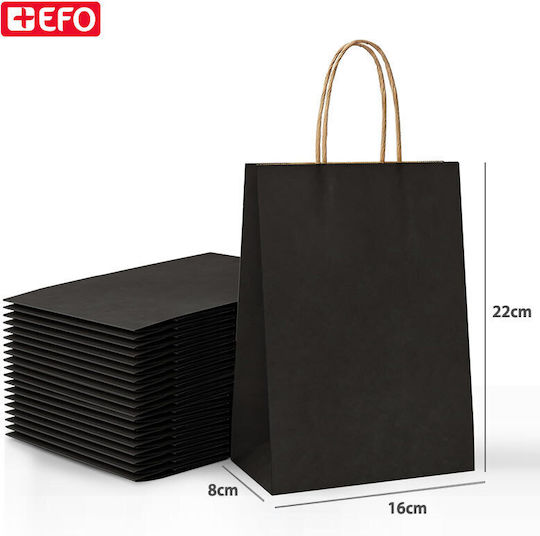 +Efo Χάρτινη Τσάντα για Δώρο Μαύρη 16x8x22εκ.