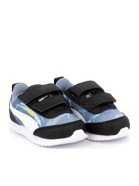 R78 Kids Sneakers with Hoop & Loop Closure Light Blue