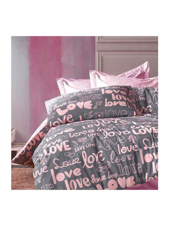 Dimcol Αγάπη Σετ Σεντόνια Μονά 160x240εκ. 299 Grey / Lila (3τμχ)