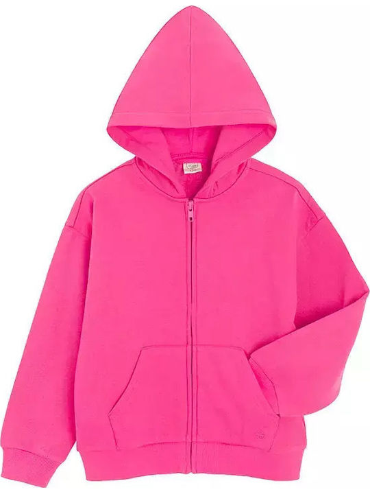 Kids Cardigan Cotton with Hood Fuchsia, Pink