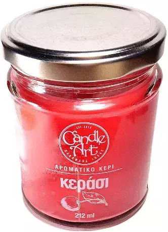 Candle n'Art Αρωματικό Κερί Σόγιας σε Βάζο με Άρωμα Με Αιθέρια Έλαια Κεράσι 212gr