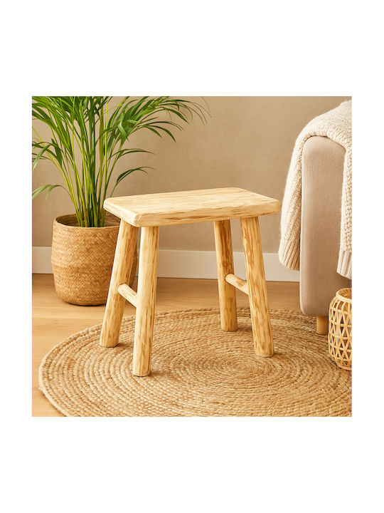 Living Room Wooden Woody Natural Stools 34x23x31cm