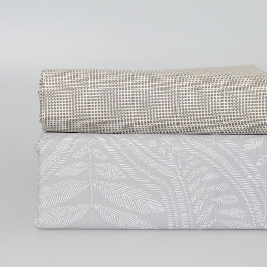 Ravelia Duvet Cover Set Cotton Satin Queen with 2 Pillowcases 230x250 Sateen Lucia Gray