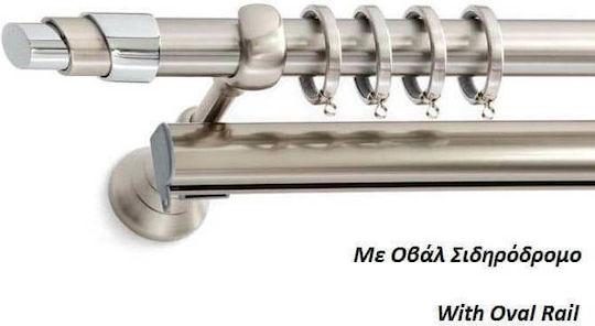 Anartisi Metalic Galerie pentru perdele Peper Simplu Φ25mm 240buc Nikel satin