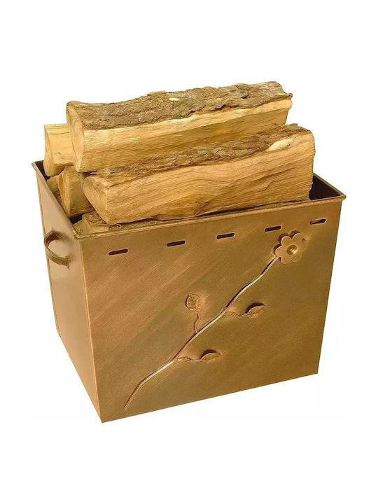 Thermogatz Μεταλλικό Κουτί Αποθήκευσης Ξύλων 74x35x40cm Χρυσό