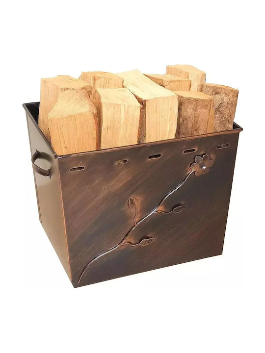 Thermogatz Metallic Firewood Basket 47x35x40cm Copper