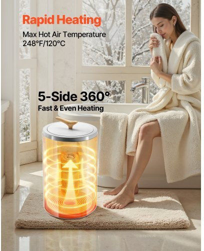 Vevor Towel Warmer Bucket LED Display Timer & Adjustable Temperature Mjjrtbs20llefh7pj001v2