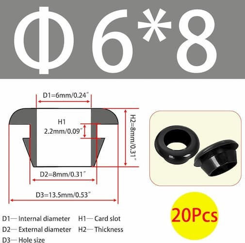 Isolierband 20Stück Qrity Δακτύλιος Στεγανοποίησης Καουτσούκ Schutz für Kabel und Drähte Schwarz