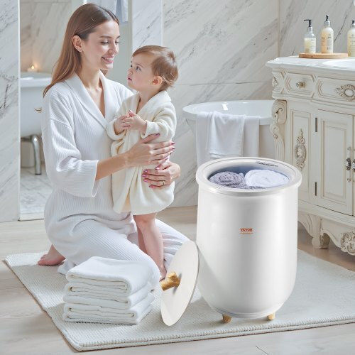Vevor 20l Towel Warmer Bucket Led Light Timer Temperature Setting Gray