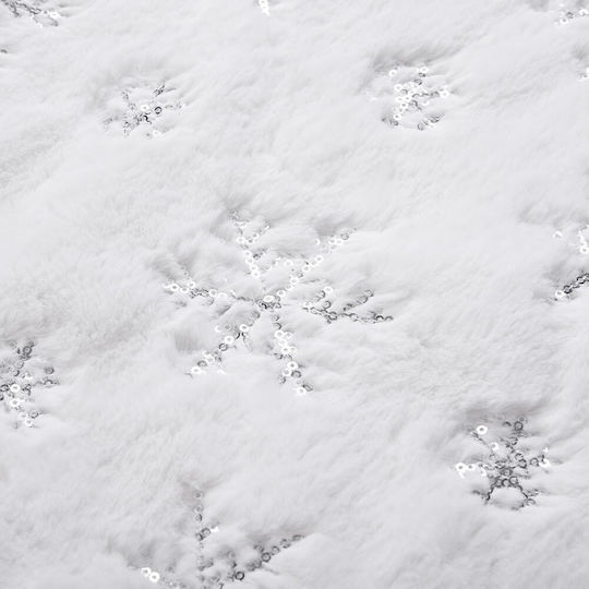 Christmas Tree Skirt Fabric White with Furry Texture D80cm.