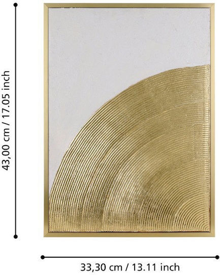 Gemälde Segeltuch Set 2 Stück Schwarz-Gold-Weiß Rahmen Roberval 423033 Eglo 423033
