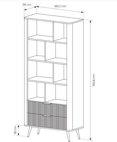 Lante Επιδαπέδια Βιτρίνα από MDF 89x38x194cm