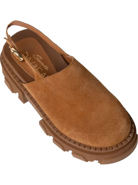 Wildleder Damen Ballerinas Slingback in Tabac Braun Farbe