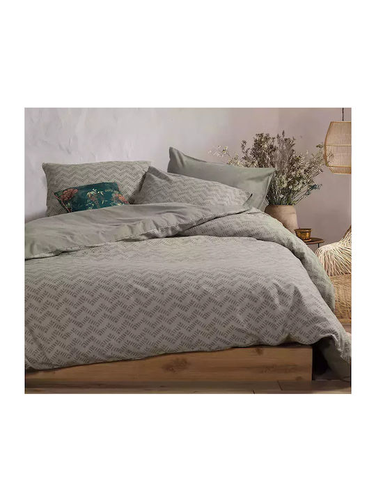 Nef-Nef Homeware Bettwäsche-Set Einzel Flanell 160x260cm. Otrando Green 3Stück