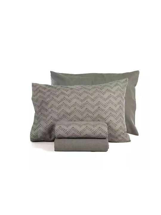 Nef-Nef Homeware Bettwäsche-Set Einzel Flanell 160x260cm. Otrando Green 3Stück