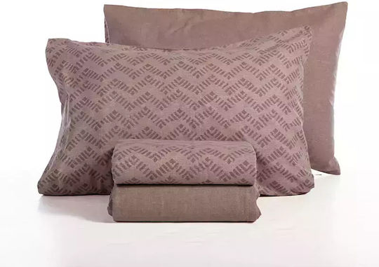 Nef-Nef Homeware Otrando Σετ Σεντόνια Υπέρδιπλα 240x260εκ. Mocca (4τμχ)