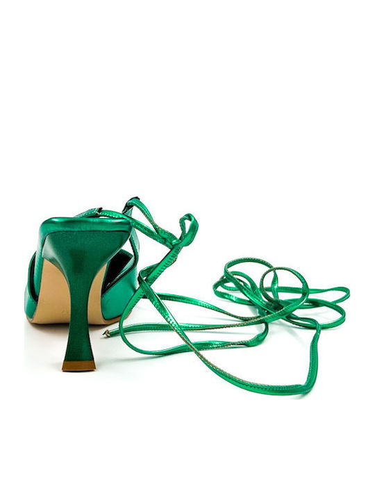 Synthetic Leather Stiletto Green High Heels