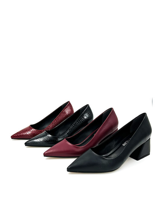 Pantofi cu toc Burgundy
