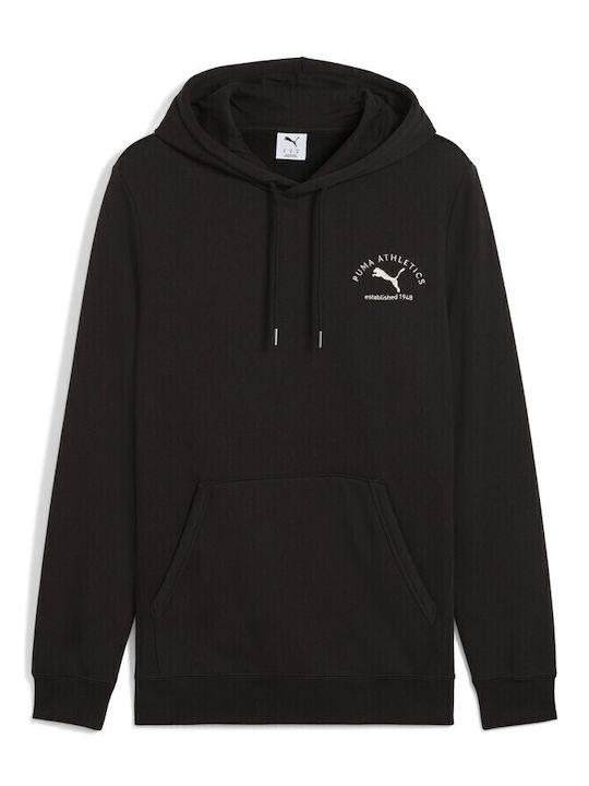 PUMA Graphic Men's Sweatshirt Black with Hood