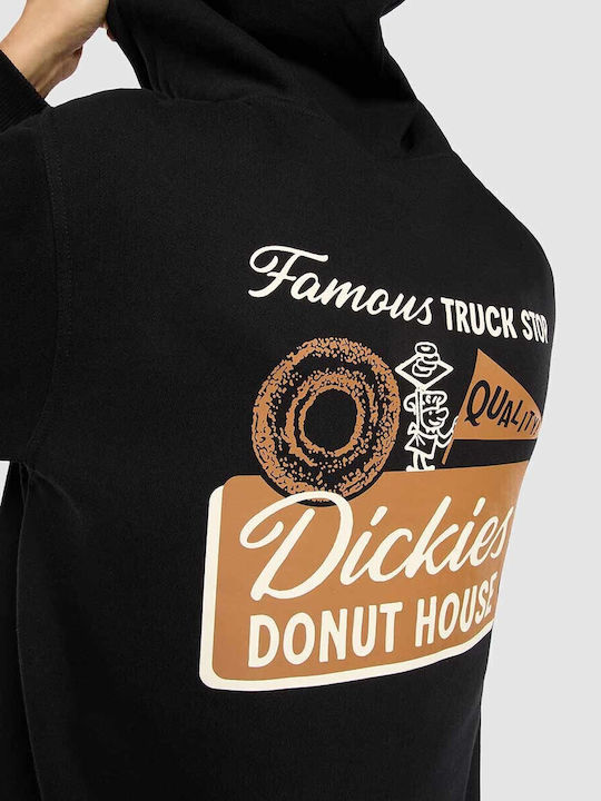 Donut House Φούτερ με Κουκούλα Μαύρο