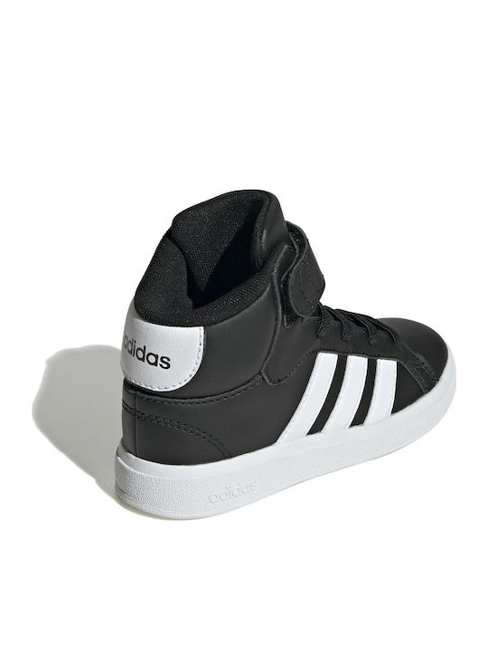 Grand Court Παιδικά Sneakers High με Σκρατς Μαύρα