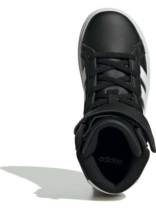 Grand Court Παιδικά Sneakers High με Σκρατς Μαύρα