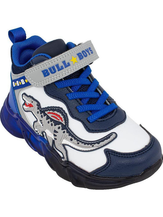 Kids Sneakers High with Scratch & Lights Blue