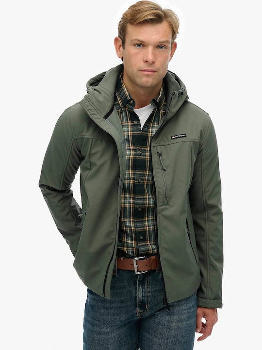 Winter Jacket Softshell Waterproof and Windproof Shell Grey Olive