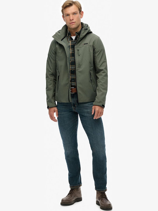 Winter Jacket Softshell Waterproof and Windproof Shell Grey Olive