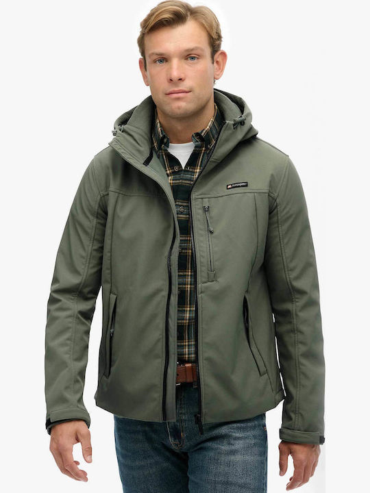 Winter Jacket Softshell Waterproof and Windproof Shell Grey Olive