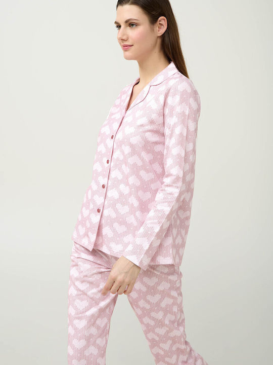 Vamp Winter Damen Pyjama-Set Rose