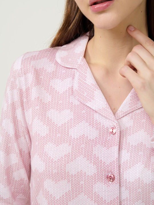 Vamp Winter Damen Pyjama-Set Rose