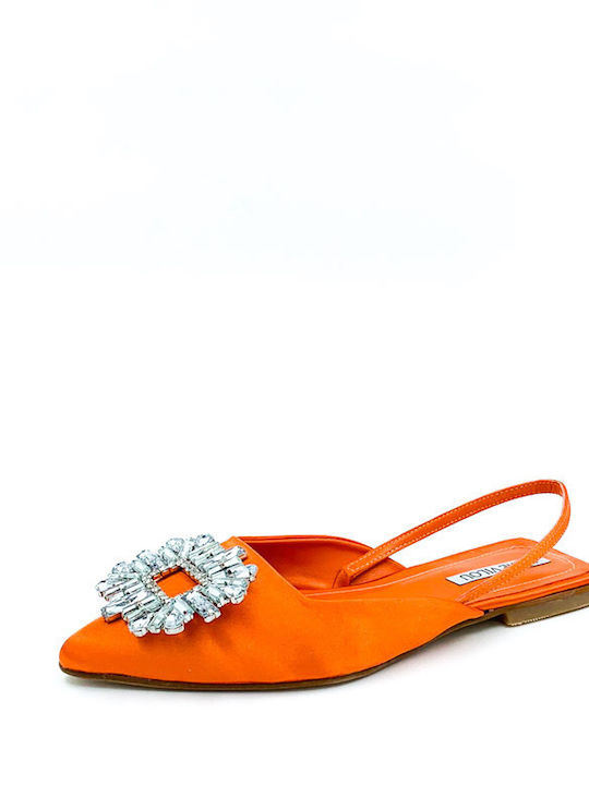 Satin Ballerinas Orange