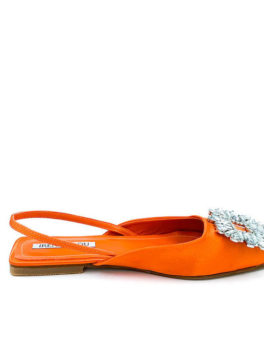 Satin Ballerinas Orange