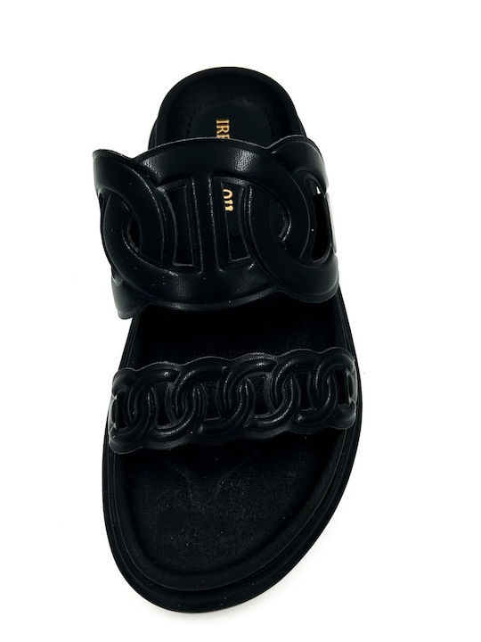 Flache Sandalen für Damen Anatomisch in Schwarz Farbe