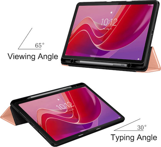 Sonique Smartcase Slim Flip Cover Ανθεκτική Ροζ Χρυσή (Lenovo Tab M11 11)